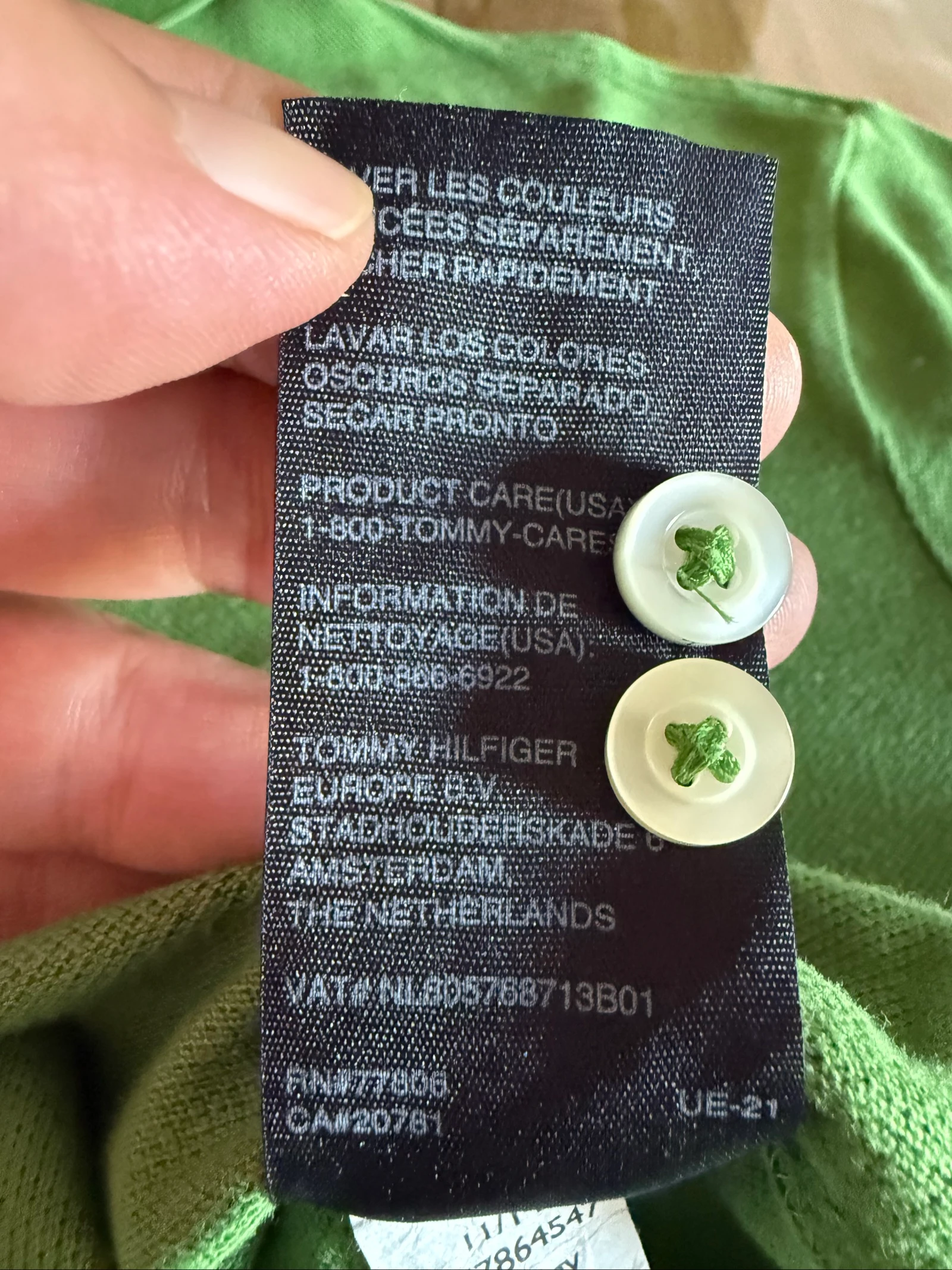 Men's Tommy Hilfiger S Classic Fit green polo – 100% cotton – photo 9
